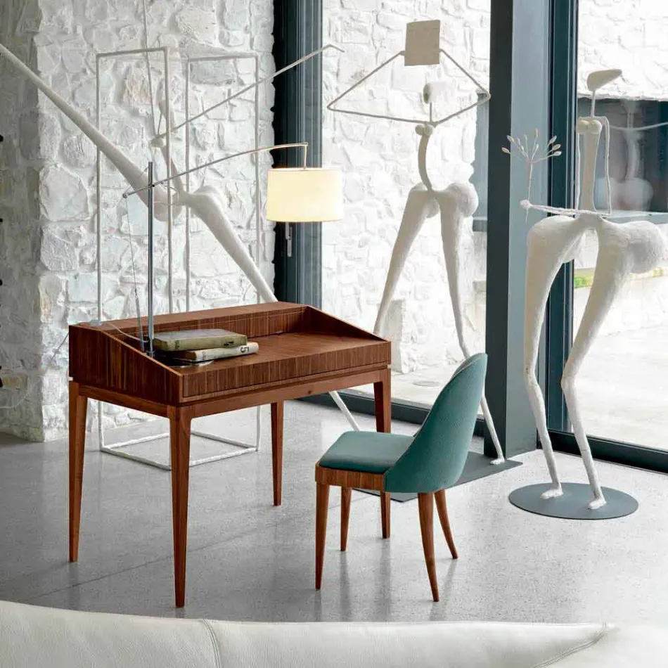 Modern design writing desk in walnut wood, W 105 x D 65 cm, Acario Viadurini