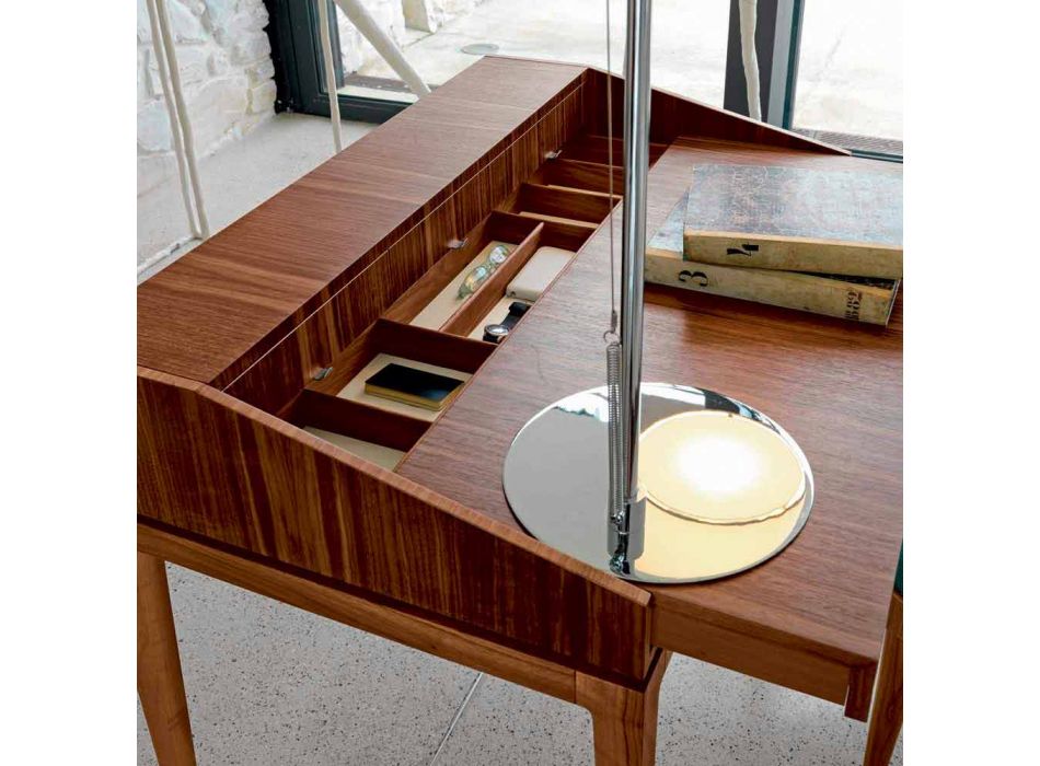 Modern design writing desk in walnut wood, W 105 x D 65 cm, Acario Viadurini