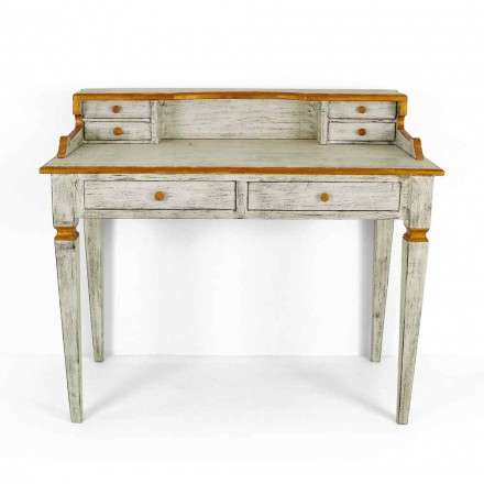 Handmade Writing Desk in Solid Wood with 4 Drawers Made in Italy - Amela Viadurini