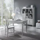 Desk in White Lacquered Solid Poplar Made in Italy - Liber Viadurini