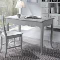 Desk in White Lacquered Solid Poplar Made in Italy - Liber