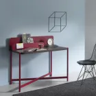 Modern Desk in Colored Metal and Oak Wood of Italian Design - Nadin Viadurini