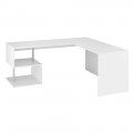 Modern Corner Desk Glossy White Wood or Slate Design - Michel