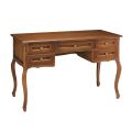Desk with 5 Drawers in Patinated Cherry Made in Italy - Opi