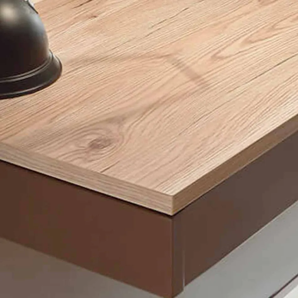 Wall Desk in Melamine and Metal with Drawer Made in Italy - Silicon Viadurini