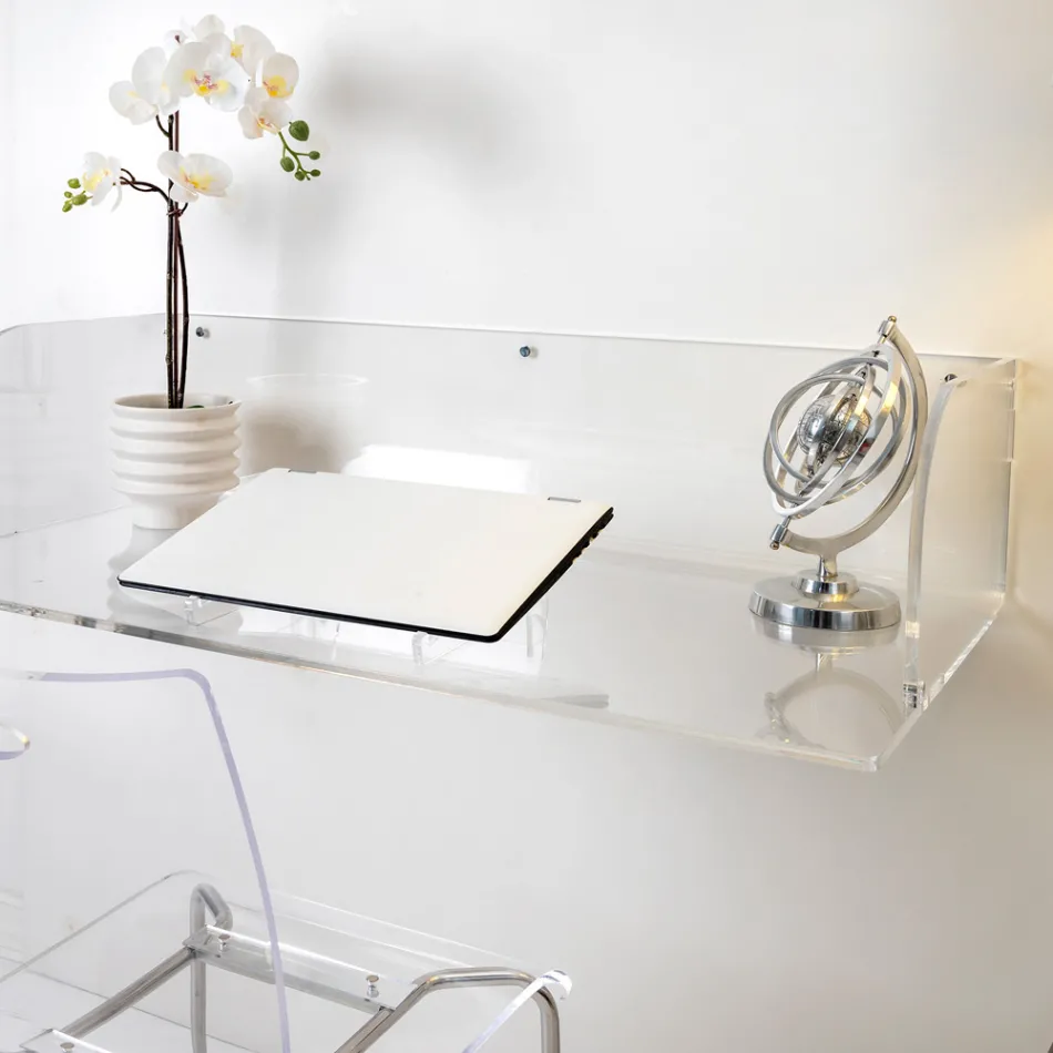 Otilia Plexiglass Wall Desk with a Minimalist Design Made in Italy Viadurini