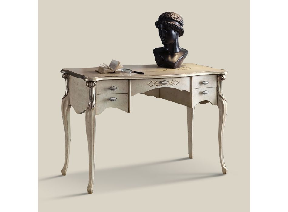 Luxury Wooden 5 Drawer Living Room Desk Made in Italy - Caligola Viadurini