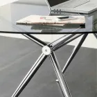 Office Desk in Crystal with Chrome Structure Made in Italy - Xenon Viadurini