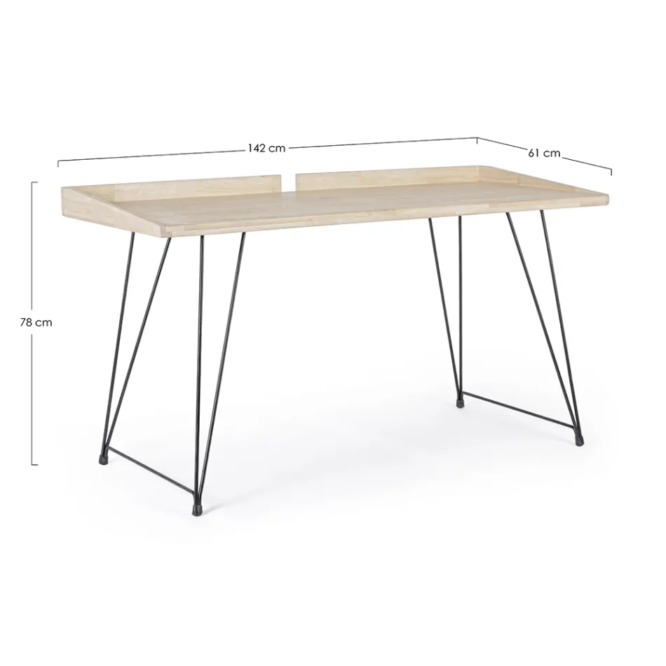 Design Desk in Steel and Wood Top Insudtrial Style - Secretary Viadurini