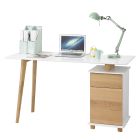 Design Desk in Pine Wood and MDF Top with Drawer - Ginnesto Viadurini