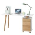 Design Desk in Pine Wood and MDF Top with Drawer - Ginnesto