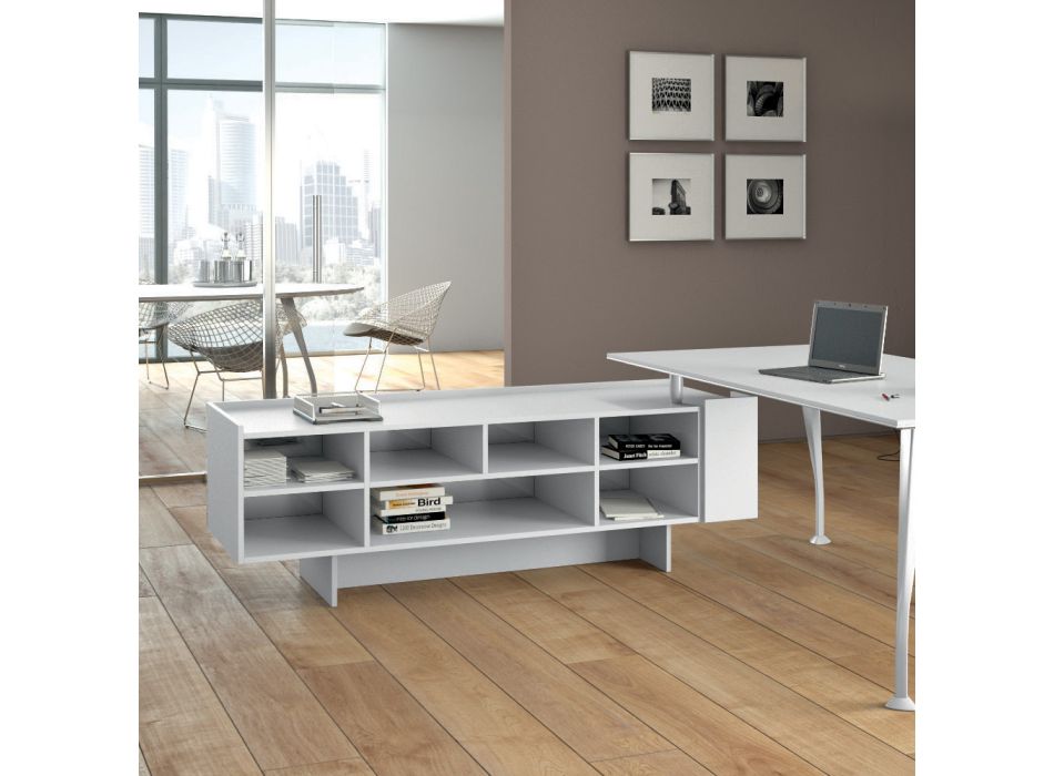 White executive desk with open