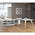 White executive desk with open unit - Serio