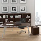 Executive desk in dark oak melamine - Serio Viadurini
