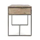 Homemotion Steel and Acacia Wood Desk with 2 Drawers - Benver Viadurini
