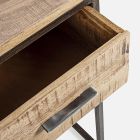 Homemotion Steel and Acacia Wood Desk with 2 Drawers - Benver Viadurini