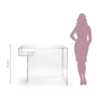 Transparent Plexiglass Desk with Shelf Made in Italy - Studiorum Viadurini