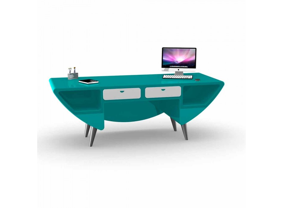 Modern office desk made in Italy, Milis Viadurini