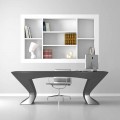Modern design office desk Nefertiti, made of Solid Surface and wood