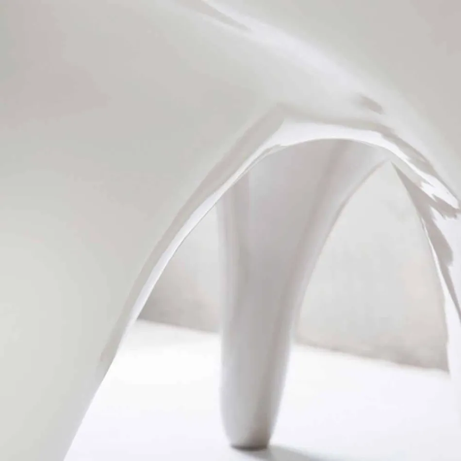 Contemporary design office desk Sinuous, handmade in Italy Viadurini