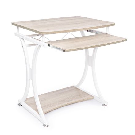 Space Saving Desk in Steel and Mdf with Extractable Design Top - Arnica Viadurini