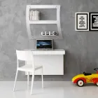 Suspended Desk in Crystal with Metal Structure Made in Italy - Silicon Viadurini