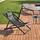 Garden Lounger in Painted Aluminum and Textilene, 2 Pieces - Jhonathan Viadurini