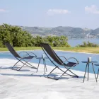 Folding Garden Deck Chair in Galvanized Steel Made in Italy 2 Pieces - Hobbit Viadurini