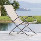 Folding Garden Deck Chair in Galvanized Steel Made in Italy 2 Pieces - Hobbit Viadurini