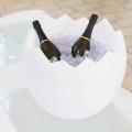 Bright white ice bucket Slide Kalimera, produced 100 % in Italy