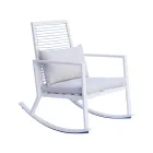 Outdoor Aluminum Rocking Chair with Padded Cushion - Brontolo Viadurini