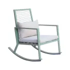 Outdoor Aluminum Rocking Chair with Padded Cushion - Brontolo Viadurini