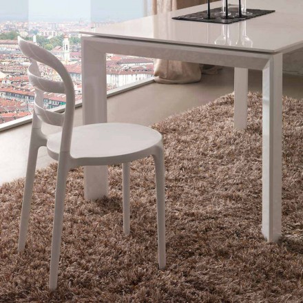 White chair with a modern design Derulo Viadurini