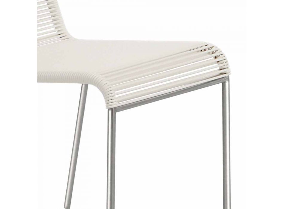 White Design Outdoor Chair in Steel and PVC Made in Italy - Madagascar Viadurini