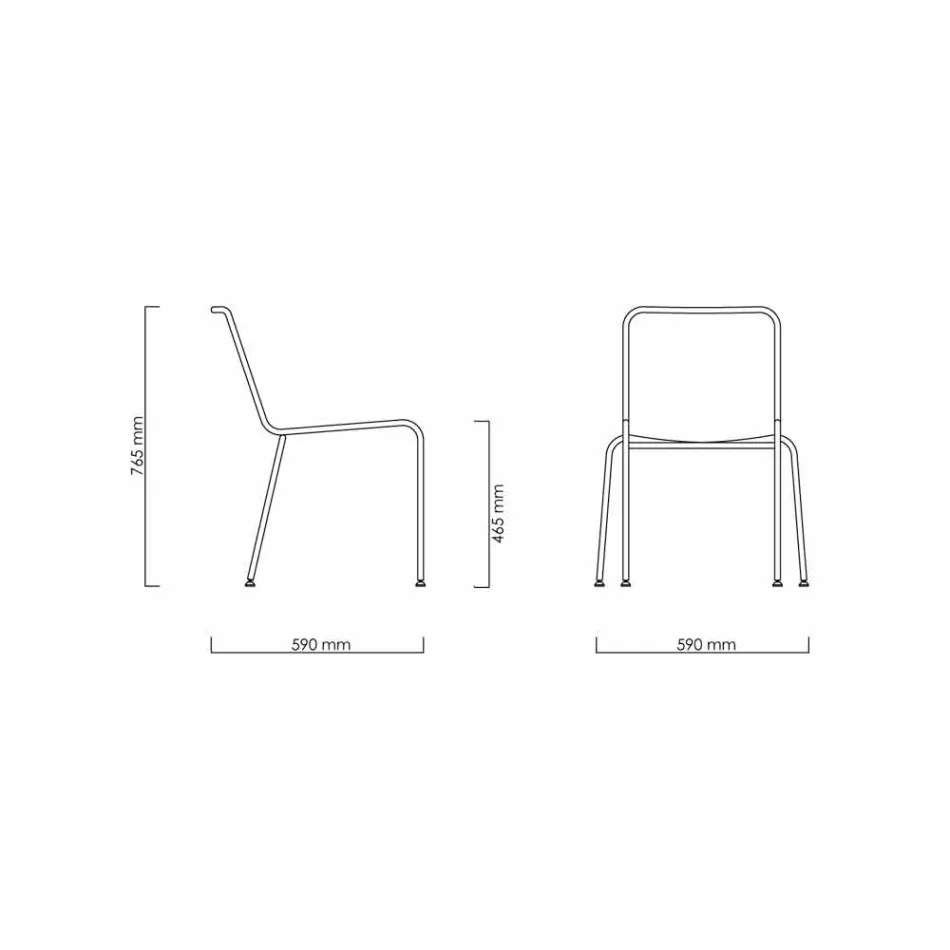 White Design Outdoor Chair in Steel and PVC Made in Italy - Madagascar Viadurini