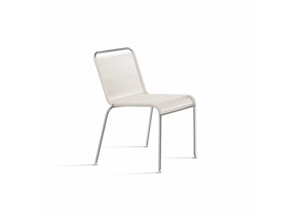 White Design Outdoor Chair in Steel and PVC Made in Italy - Madagascar Viadurini