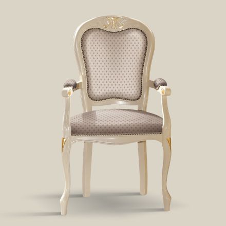 Head of the Table Chair in Wood Upholstered in Fabric Made in Italy - Majesty Viadurini