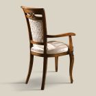 Classic Upholstered Chair in Walnut or White Wood Made in Italy - Caligola Viadurini