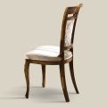 Classic Upholstered Chair in Walnut or White Wood Made in Italy - Caligola