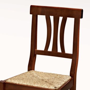 Classic Chair in Beech Wood and Straw Made in Italy Design - Claudie