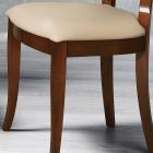 Classic Chair in Beech Wood with Decorated Back and Ecoleather - Milissa Viadurini