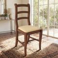 Classic Wooden Chair with Fabric Seat, Made in Italy Design - Baptiste