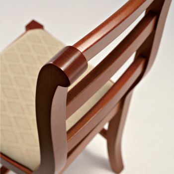 Classic Chair in Wood and Seat in Fabric Design Made in Italy - Baptiste