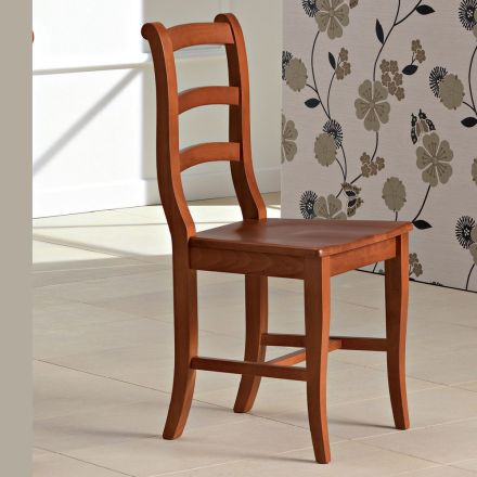 Classic Chair in Solid Beech Wood of Italian Design - Baptiste Viadurini