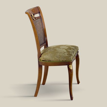 Classic Walnut Wood Chair with Padded Seat Made in Italy - Baroque Viadurini
