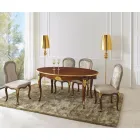 Classic Chair in Walnut Wood and Padded Fabric Made in Italy - Baroque Viadurini