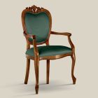 Classic Chair in Walnut or Gold Upholstered Wood Made in Italy - Imperator Viadurini
