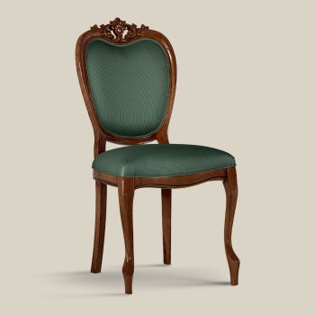 Classic Chair in Walnut or Gold Upholstered Wood Made in Italy - Imperator