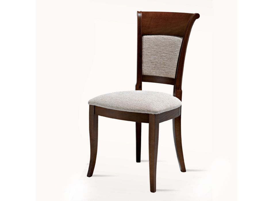 Classic Chair Beech Wood and Fabric Elegant Italian Design - Murray