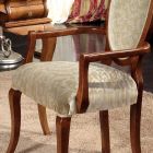 Classic Chair Wood and Fabric With or Without Armrests Made in Italy - Ellie Viadurini